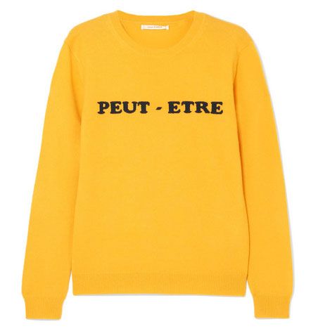 Yellow slogan store jumper