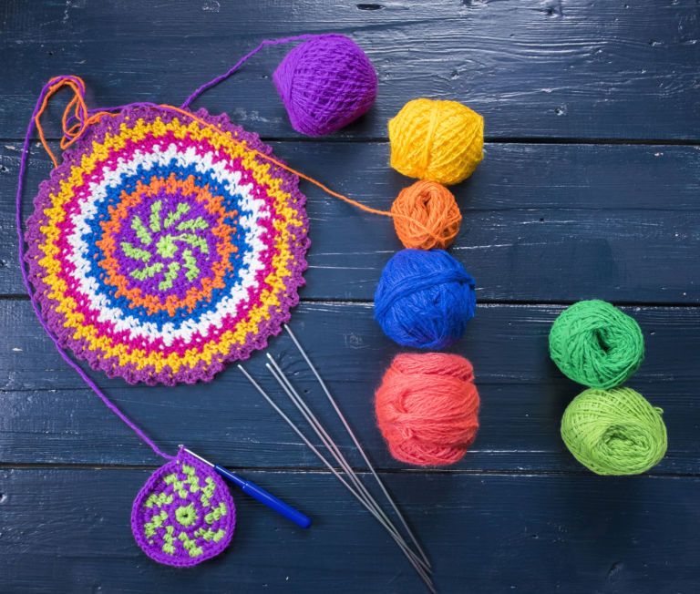 Woolen, Crochet, Thread, Purple, Wool, Textile, Knitting, Art, 