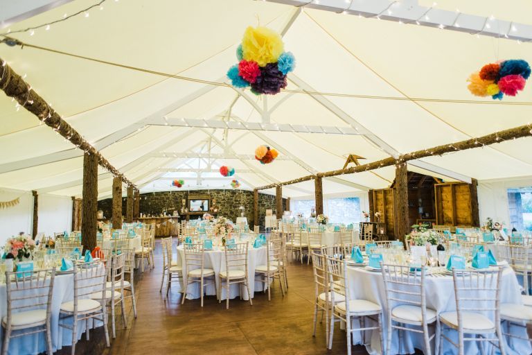 Decoration, Balloon, Function hall, Turquoise, Party supply, Wedding reception, Chiavari chair, Yellow, Party, Event, 