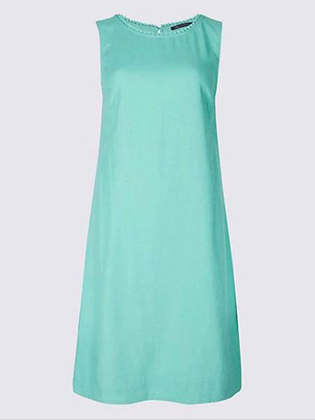 Clothing, Aqua, Dress, Green, Day dress, Blue, Turquoise, Teal, Cocktail dress, A-line, 