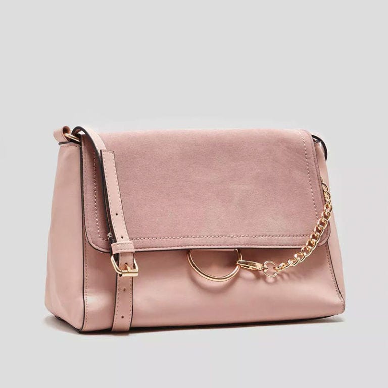 Bag, Handbag, Pink, Fashion accessory, Leather, Shoulder bag, Beige, Material property, Satchel, Messenger bag, 