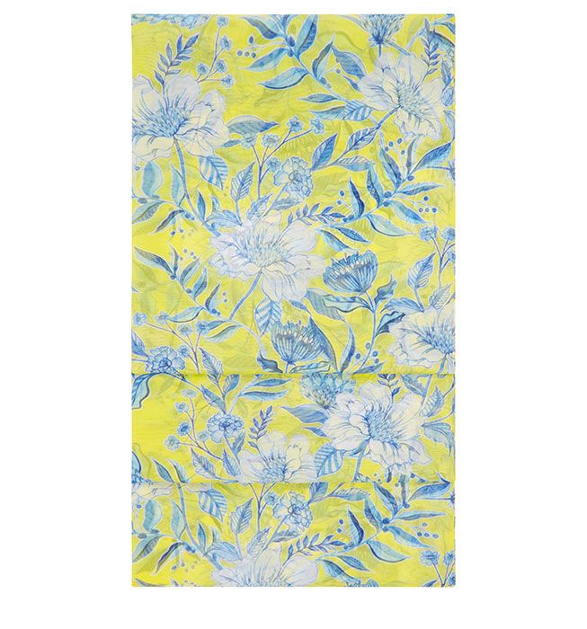 Aqua, Yellow, Wrapping paper, Pattern, Textile, Rug, Plant, Wildflower, Rectangle, E-book reader case, 