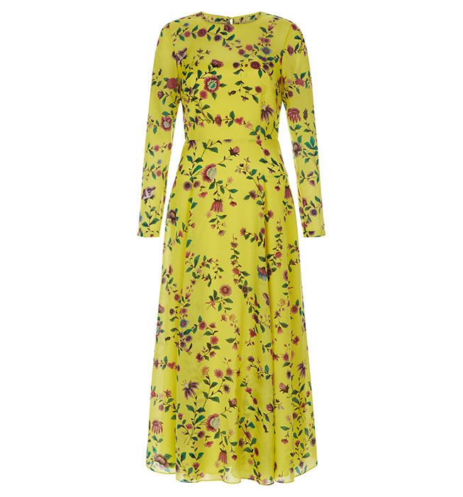 Clothing, Dress, Day dress, Yellow, Green, Sleeve, Cocktail dress, Neck, A-line, Gown, 