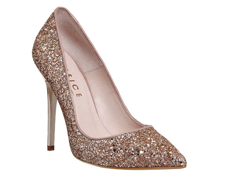 Footwear, High heels, Court shoe, Glitter, Shoe, Basic pump, Bridal shoe, Beige, Fashion accessory, Embellishment, 