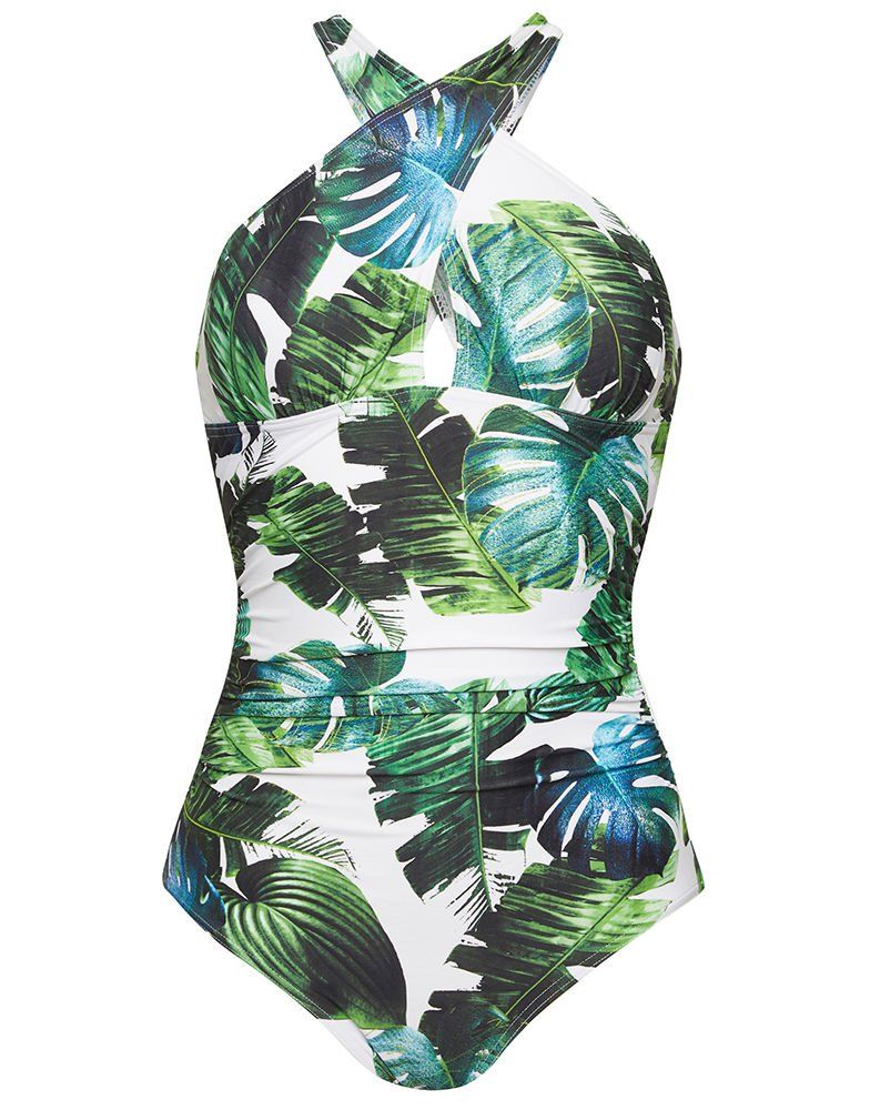 One-piece swimsuit, Clothing, Green, Monokini, Swimwear, Maillot, Aqua, Leotard, Pattern, Bikini, 