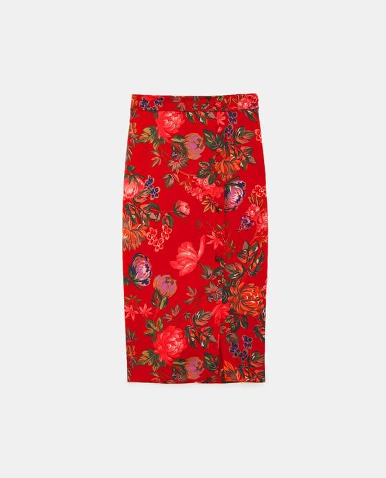 Zara floral print pencil clearance skirt