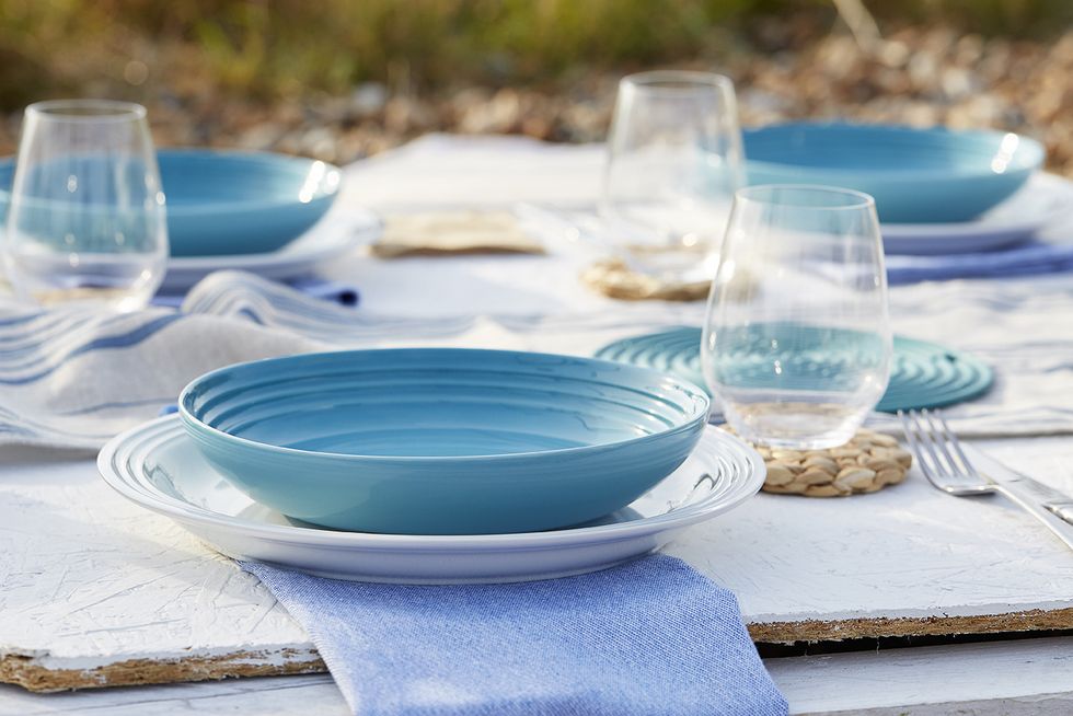 Blue, Dishware, Turquoise, Dinnerware set, Aqua, Product, Plate, Platter, Tablecloth, Tableware, 