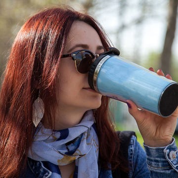Hair, Eyewear, Nose, Glasses, Megaphone, Drinking, Long hair, Brown hair, Sunglasses, Photography, 