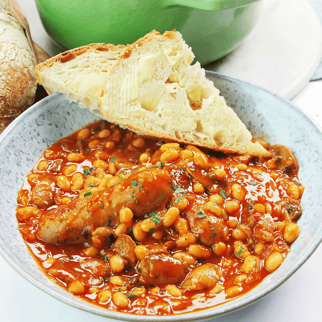 Sausage and store bean casserole