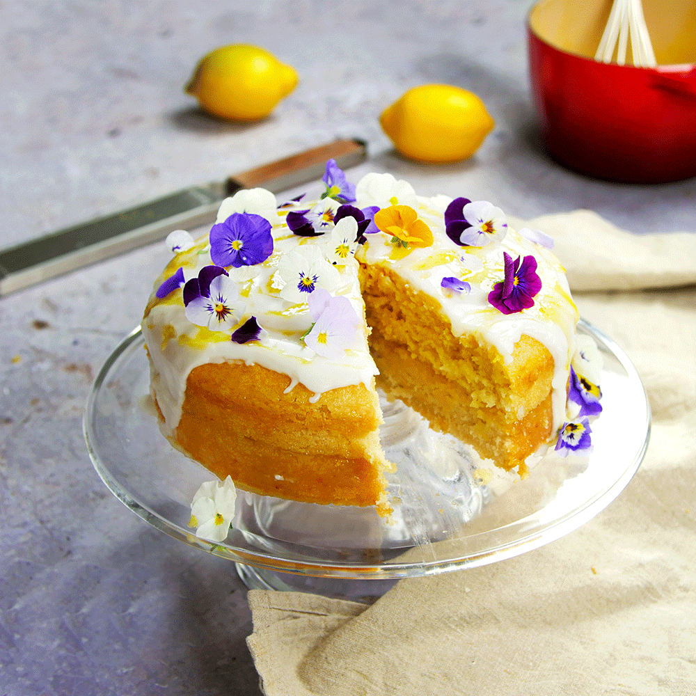 Round Lemon Drizzle Cake - Supergolden Bakes