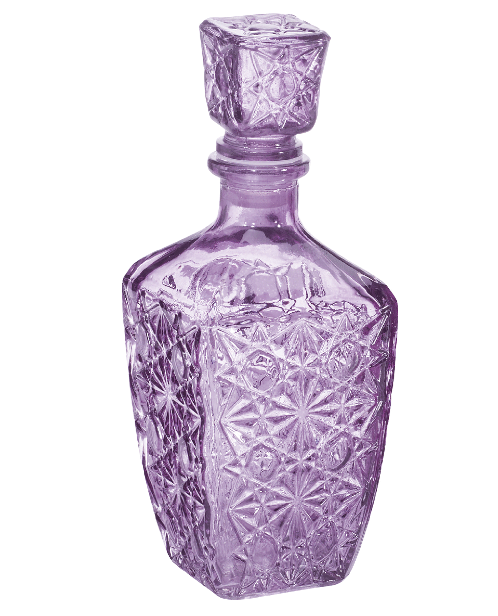 Vase, Barware, Violet, Decanter, Glass, Glass bottle, Bottle stopper & saver, Bottle, Perfume, 