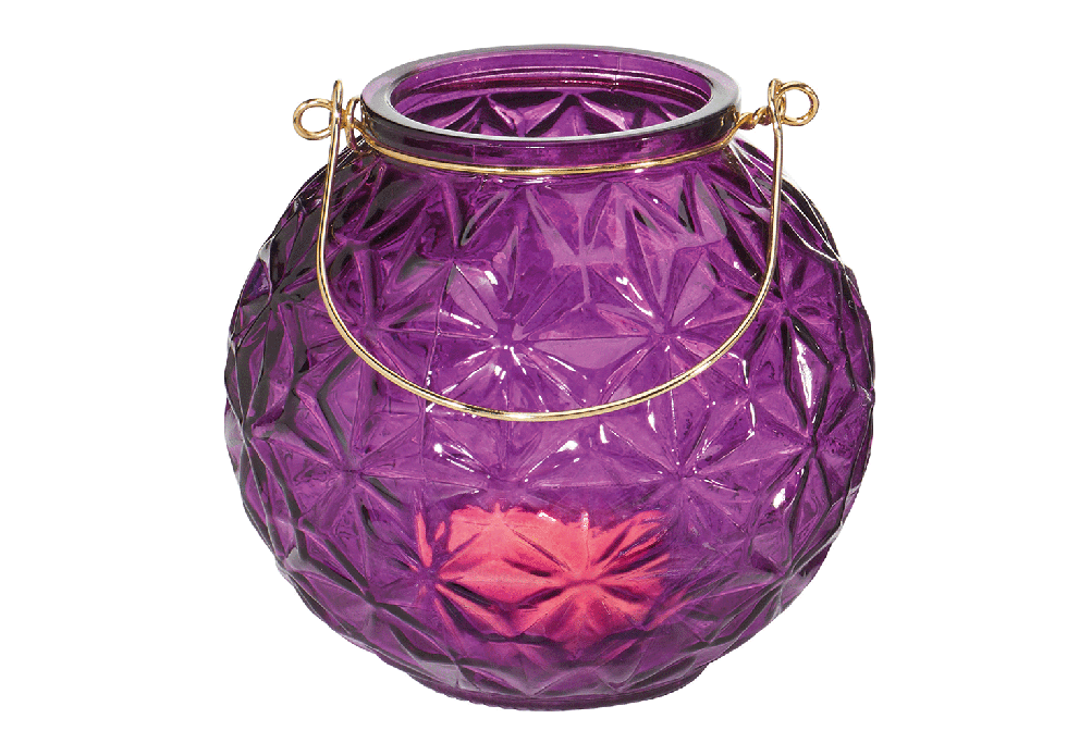 Violet, Purple, Lighting, Magenta, Glass, Candle holder, Plant, Fashion accessory, Lantern, Vase, 