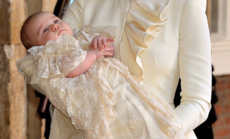 White, Dress, Child, Wedding dress, Ceremony, Gown, Bridal clothing, Textile, Ritual, Baby, 