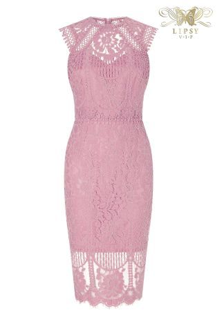 Dress, Clothing, Pink, Cocktail dress, Day dress, Product, Lace, Neck, Magenta, Sleeve, 