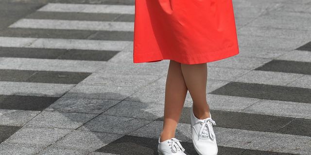 White, Human leg, Footwear, Red, Street fashion, Leg, Clothing, Shoe, Fashion, Orange, 
