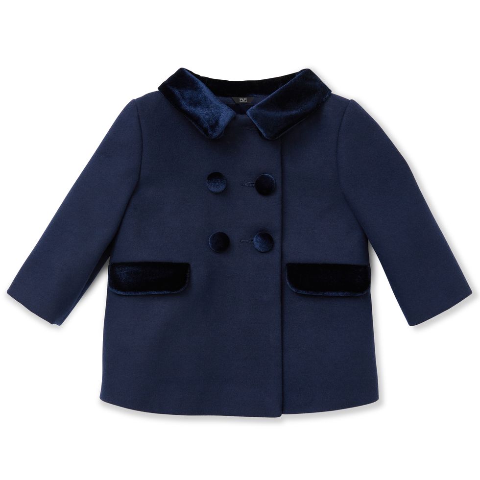 Clothing, Outerwear, Coat, Blue, Sleeve, Trench coat, Overcoat, Collar, Jacket, Button, 