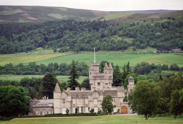 Highland, Green, Natural landscape, Grass, Hill, Tree, Castle, Rural area, Estate, House, 
