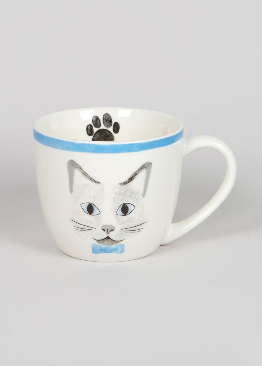 Cup, Coffee cup, Teacup, White, Drinkware, Cup, Mug, Porcelain, Tableware, Cat, 