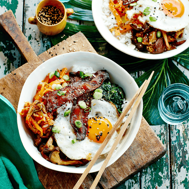 best egg recipes bacon and egg bibimbap