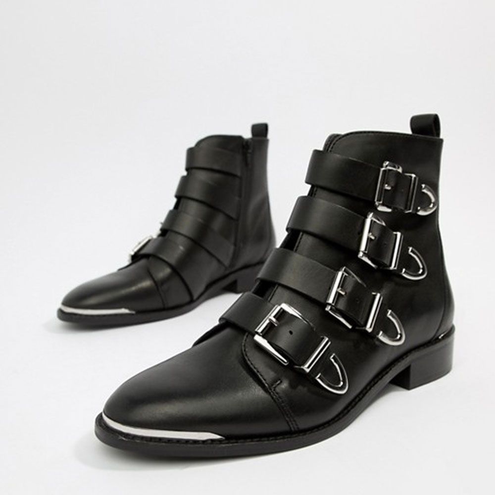 Office black outlet buckle boots