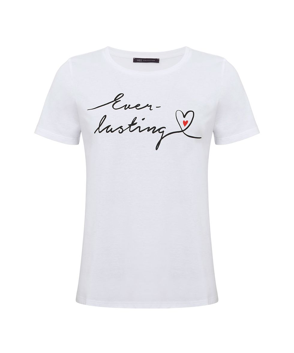 T-shirt, Clothing, White, Product, Sleeve, Active shirt, Text, Top, Font, 