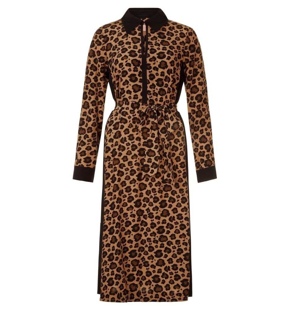 Clothing, Dress, Day dress, Brown, Sleeve, Yellow, Trench coat, Outerwear, Collar, Coat, 