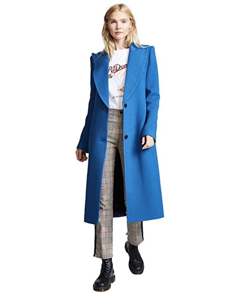Clothing, Coat, Overcoat, Trench coat, Blue, Outerwear, Electric blue, Turquoise, Duster, Jacket, 