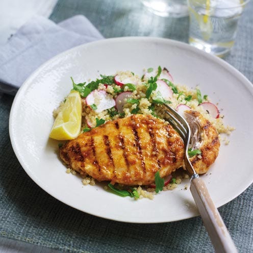 harissa chicken with quinoa tabbouleh