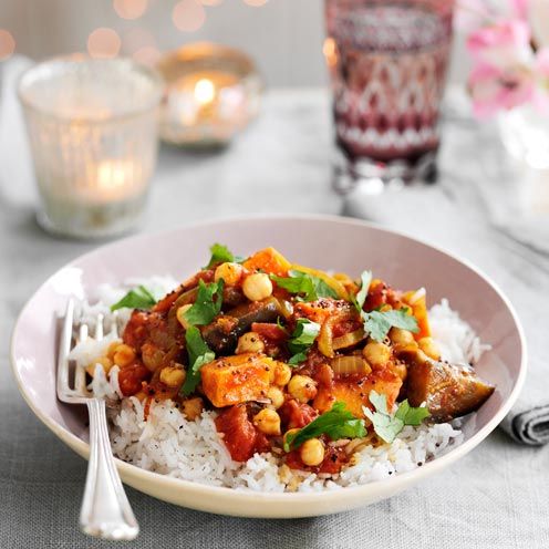 best sweet potato recipes aubergine, chickpea and sweet potato curry