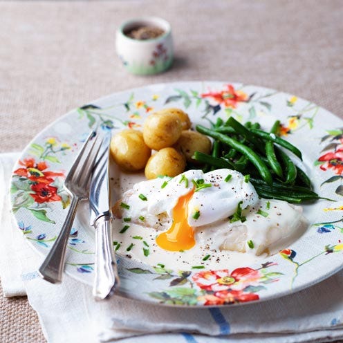 poached haddock and egg
