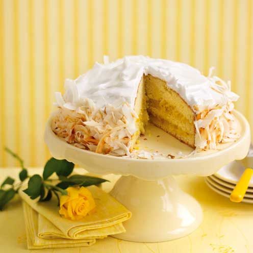 layered lemon meringue cake