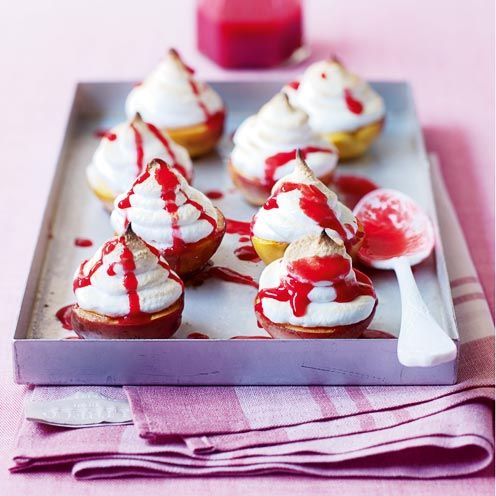meringue peach melbas