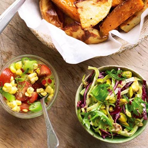 Food, Brown, Cuisine, Potato wedges, Vegetable, Salad, Dish, Tableware, Ingredient, Meal, 