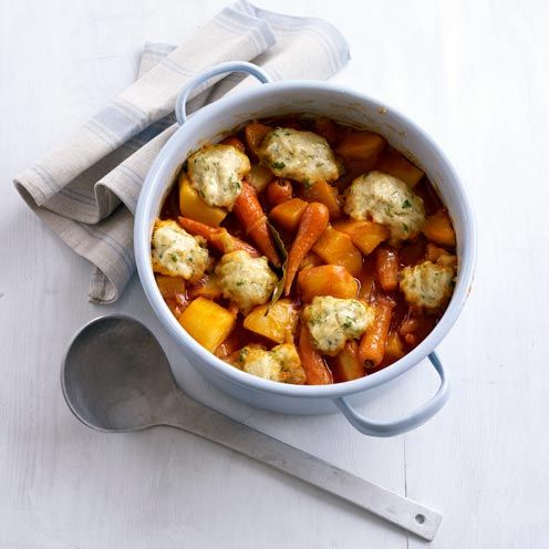 root vegetable stew with dumplings