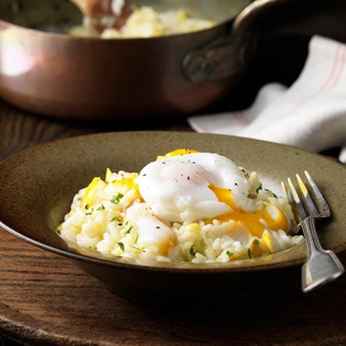 smoked haddock risotto with poached eggs