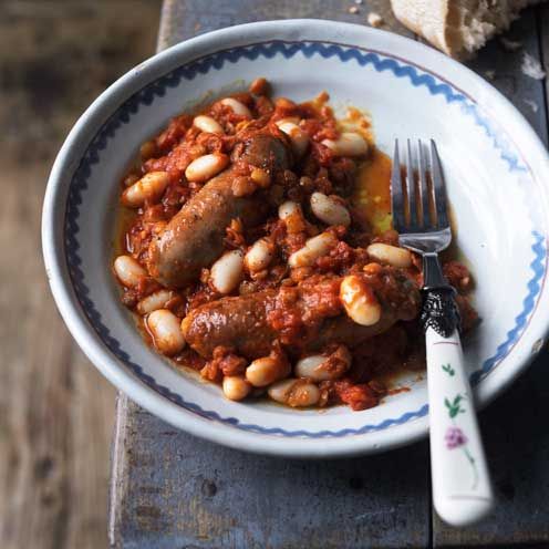 lentil, bean and banger stew