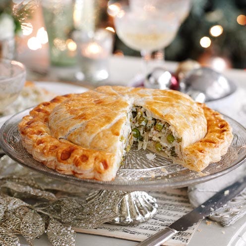 Christmas vegetarian pie - pea pithvier