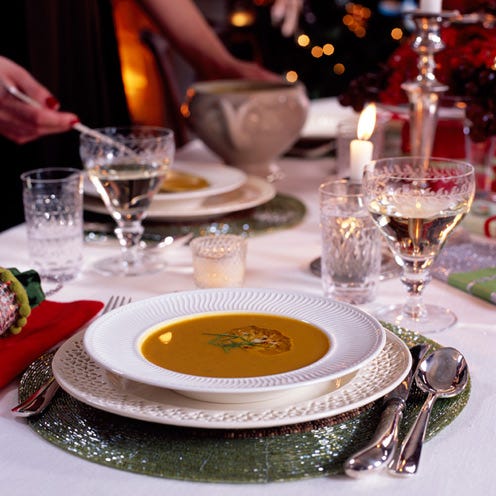pumpkin and chestnut soup with chestnut and chive butter