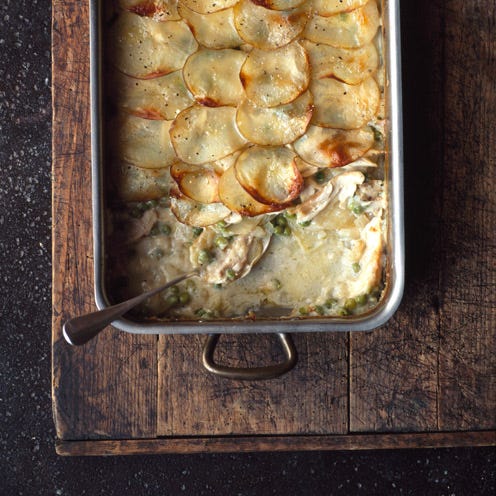 creamy ovenbaked chicken with garlic potatoes