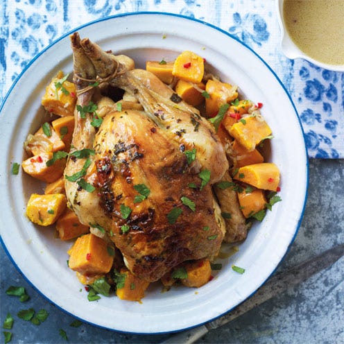 Spicy pot roast chicken