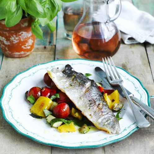 Grilled trout with ratatouille