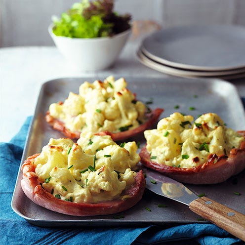 Gammon and cauliflower cheese grills