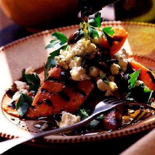best sweet potato recipes grilled sweet potatoes with feta and olives