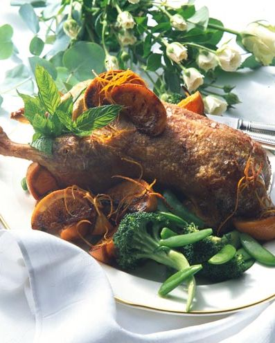 roast duck and orange sauce