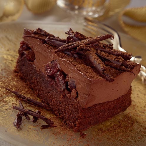 Celebrate any occasion with this chocolate and cherry gateau