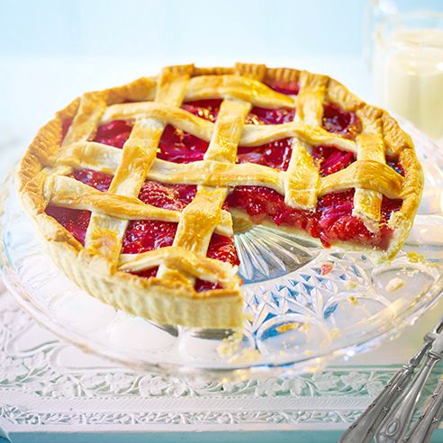 strawberry and rhubarb lattice tart