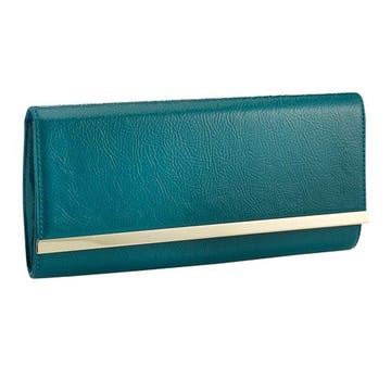 Rectangle, Wallet, Teal, Aqua, Turquoise, Coin purse, Leather, 
