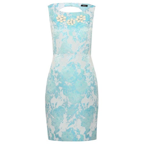 Blue, Aqua, Teal, Pattern, Turquoise, Dress, One-piece garment, Azure, Day dress, Pattern, 