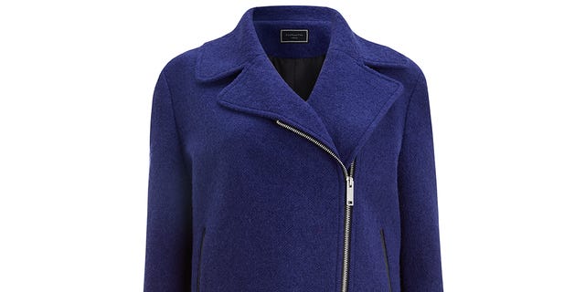 Clothing, Blue, Product, Collar, Sleeve, Coat, Textile, Outerwear, Jacket, Electric blue, 