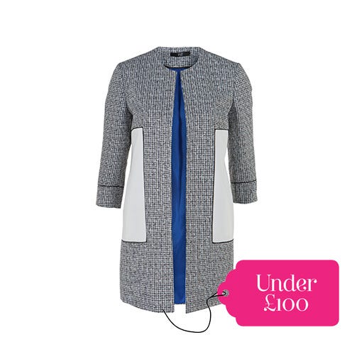 Blue, Product, Sleeve, Collar, Coat, Textile, Pattern, Style, Electric blue, Fashion, 
